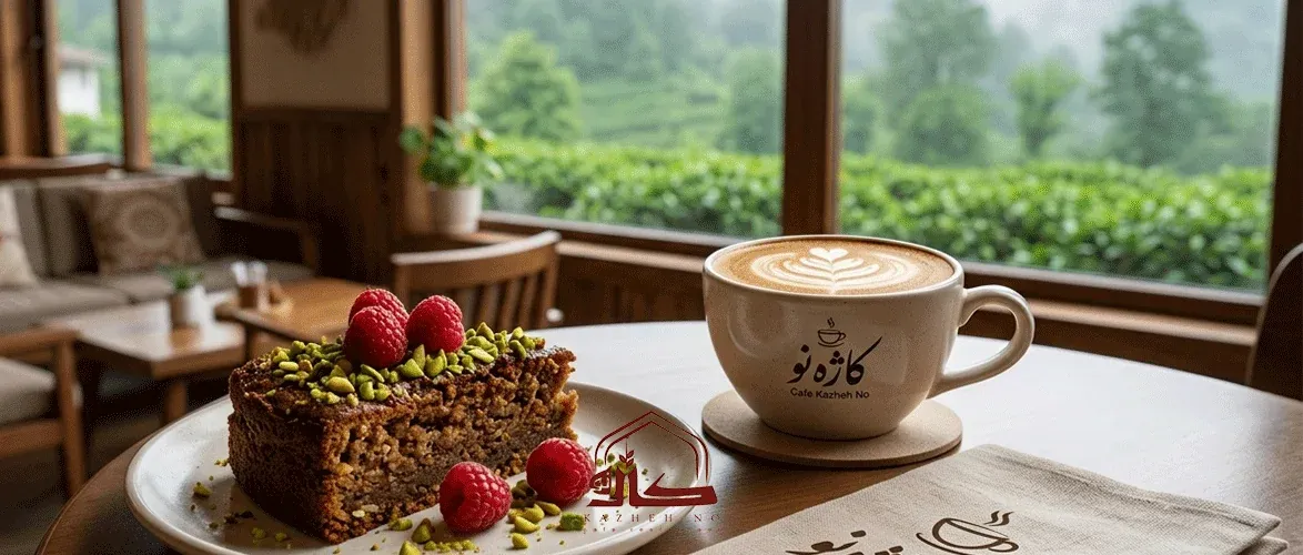 Gluten-free and healthy dessert with a cup of specialty coffee
