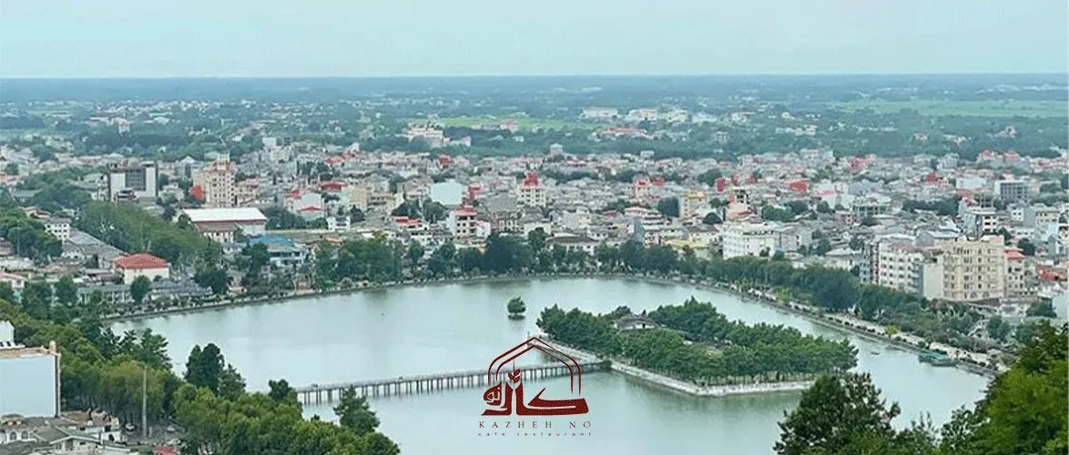 لاهیجان در بهار، نمای هوایی استخر و بام سبز، عروس شهرهای گیلان