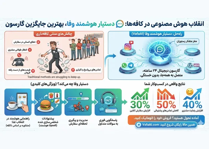 اینفوگرافیگ تاثیرات تکنولوژی هوش مصنوعی در صنعت رستوران