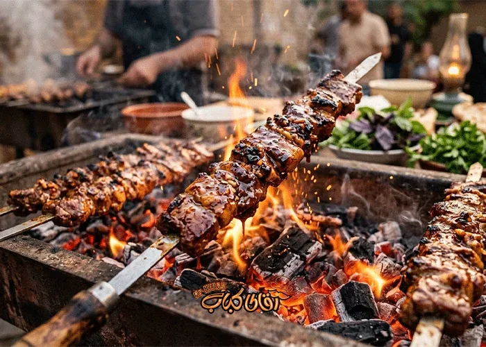 Juicy and roasted sour kebab