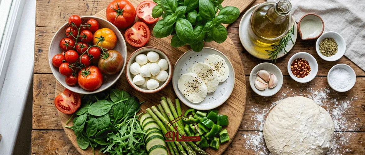 Fresh, locally sourced ingredients used in Café Kazheh No's pizza.