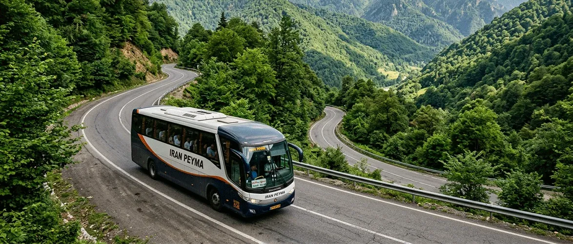 Tehran-Langrud bus on the northern route