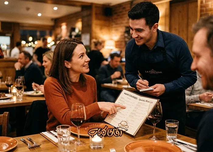 Consulting with restaurant staff before ordering to manage food allergies.