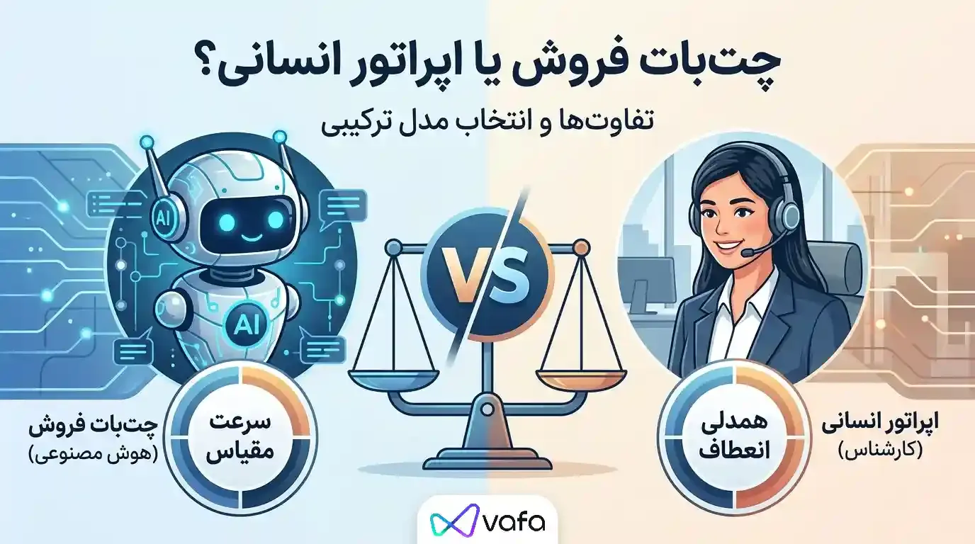 چت بات فروش یا اپراتور انسانی؟ تفاوت ها و کدام برای شما بهتر است